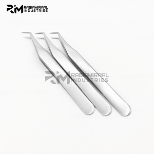 Pince à épiler pour extensions de cils RMI de haute qualité, en acier inoxydable durable, pointe lisse professionnelle à 45 degrés, 10 mm - Product Image 1