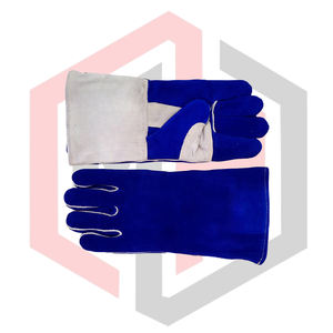 Gants de soudage en cuir bleu, résistants aux déchirures, ignifuges, anti-chaleur, anti-coupures, 14 pouces, sans silicone, pour soudeurs, travaux de barbecue, TIG MIG - Product Image 6