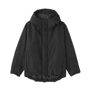 Veste matelassée d'hiver pour homme avec capuche, fermeture éclair, manteau chaud épais, vêtements d'extérieur décontractés, couleur unie, matière polyester - Product Image 2