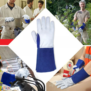 Guantes de Soldadura de Cuero Vacuno y Piel de Vacuno Reforzada, Resistentes a Chispas y Llamas, para Bomberos, Jardinería y Protección de Manos - Product Image 6