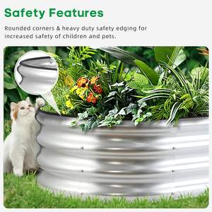 Large Oval <b>Raised</b> Garden <b>Bed</b> Galvanized Steel Planter Boxes Weather Rust Resistant Modern Design for Outdoor Home Easy Assembly - Product Image 6