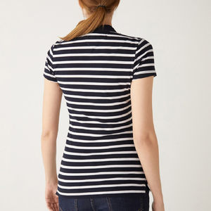 T-shirt polo pour femme, vêtement décontracté, tissu respirant, léger, coupe confortable, élégant, mode estivale, tenue quotidienne - Product Image 6