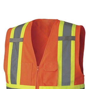 Chaleco de Seguridad Naranja de Alta Visibilidad Clase 2 ANSI, Ropa de Trabajo Reflectante con Bolsillos para Uso en Construcción e Industrial - Product Image 4