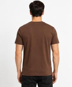 <b>Men's</b> <b>Red</b> <b>Black</b> Gradient O-Neck Short Sleeve Quick Dry Breathable Knitted Casual Front Regular Fit Solid Polyester 220g T-<b>Shirt</b> - Product Image 3
