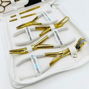 Custom Brand Name Leather Kit with Stainless Steel Hair <b>Extension</b> Tools Waterproof Tape in Plier <b>Micro</b> Beads Opener Link Pliers - Product Image 4