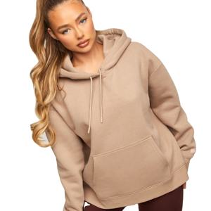 Haute qualité en gros goutte épaule coupe décontractée 100% coton sweats à capuche établi coupe décontractée capuche femmes pull à capuche - Product Image 3