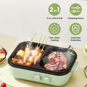 Pentola Elettrica e Griglia 2-in-1 con Doppio Controllo della Temperatura, Antiaderente in Alluminio Pressofuso con Protezione dal Surriscaldamento - Product Image 1