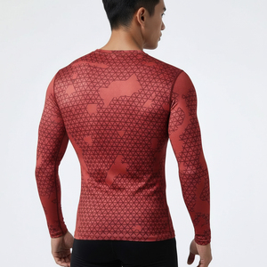 Custom Men Compression Shirt Long Sleeve Gym Wear Quick Dry <b>Athletic</b> T Shirt Manufacturer - Product Image 3