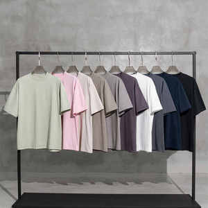 เสื้อยืดโอเวอร์ไซส์ ยูนิเซ็กส์ สตรีทแวร์ ผ้าคอตตอนหนา คอกลม ขายส่ง เสื้อยืดคอตตอน 100% สำหรับผู้ชาย ทรงหลวม - Product Image 1