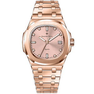 Montre pour femme Alexander Ferros 6152R/16 avec fermoir papillon en acier inoxydable, mouvement à quartz, cadran de 33 mm, cristal saphir, étanche 50 m - Product Image 1
