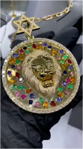Colgante de León de Plata de Ley 925 con Moissanita para Hombre, Joyería Fina Hip Hop Iced Out, Joyería para Raperos - Product Image 3