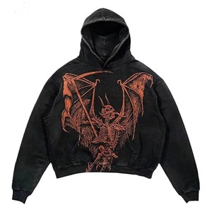 Sweat à capuche d'hiver ample avec appliqué imprimé et graphique personnalisé, en molleton 100% coton, haute qualité, impression de logo OEM, vente en gros, style streetwear - Product Image 1