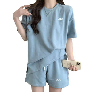 Conjunto de Camiseta y Pantalones Cortos de Dos Piezas para Mujer, de Alta Calidad y Precio Económico, 100% Algodón, Personalizado - Product Image 2