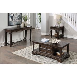 Tavolo Console dal Design Tradizionale con Finitura Espresso, 1 Pezzo, Arredamento per Soggiorno, Tavolino da Divano - Product Image 4