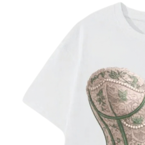 AKA Corset Tee <b>White</b> <b>Women</b> Fitted Graphic T <b>Shirt</b> <b>Short</b> <b>Sleeve</b> Casual Fashion Top Sorority Inspired Streetwear Stylish Summer - Product Image 4