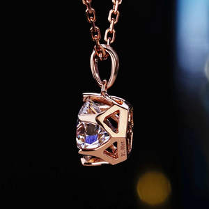 Colgante y Cadena con Diamante Redondo Cultivado en Laboratorio IGI D-E-F en Oro de 14K, Oro Rosa, Oro Blanco y Plata de Ley, Joyería Solitaria - Product Image 3