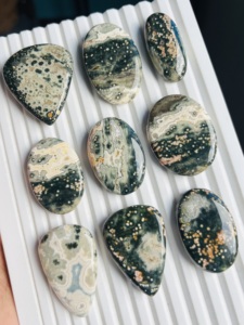 Jaspe océanique de haute qualité, collection de cabochons en pierres précieuses brutes de formes et de tailles variées pour la création de bijoux - Product Image 4