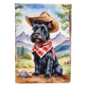 Scottish Terrier Cowboy Welcome Garden Flag Multicolor Floral Patio Obra de arte para buzón y decoración de patio para macizos de flores - Product Image 1