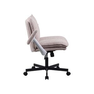 Criss Cross Legged Office Chair with <b>Wheels</b> Upholstered <b>Desk</b> Chair Featuring Flip-Up Arms & Wide Seat for Home Use - Product Image 6