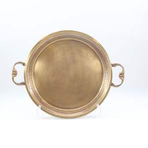 Plateau de service en laiton fait main, plateau décoratif en métal pour table à manger, cuisine, service de thé et de café, cadeau de mariage - Product Image 2