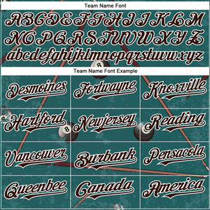 Camiseta de Béisbol Auténtica Personalizada con Diseño 3D en Verde Medianoche, Marrón y Blanco para Billar, Snooker y Bola 8 - Product Image 5