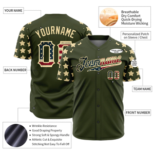 Uniformes de Béisbol Premium de Primera Calidad con Camisetas de Malla de Alta Calidad y Jersey con Cuello en V, Botones Frontales y Manga Corta en Verde Oliva - Product Image 4