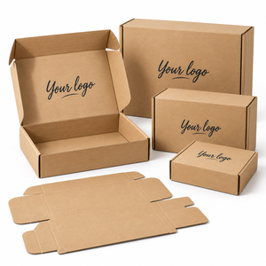 Boîte d'expédition en kraft personnalisée avec impression de logo, boîte en carton ondulé, emballage recyclable pour e-commerce, cadeaux et produits - Product Image 3
