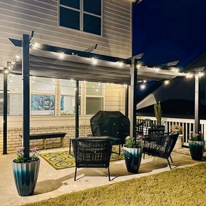 Pergola da Giardino in Alluminio 11 X 16 FT, Resistente alle Intemperie, con Tettoia Retrattile per Patio, Griglia, Gazebo, Prodotto per Vivere All'Aperto - Product Image 2