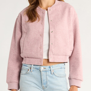 Custom Women's Wool Cropped Varsity Jacket Plaid Bomber Letterman Baseball Jacket Wool Varsity Stylish Breathable Woven Jacket - Product Image 1