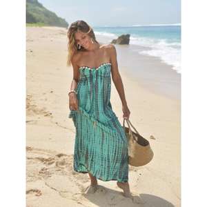 Robe longue de plage sans bretelles pour femme, style bohème, tie-dye, robe tube d'été, paréo - Product Image 2