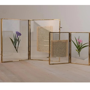 Handmade Brass Glass <b>Mirror</b> Frame Rectangular Inlay Printing <b>Tabletop</b> Decor - Product Image 1