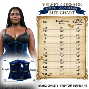 Luxury Blue Velvet Breathable Steel Boned Medium Control Corset <b>Underbust</b> Waist Trainer Women Plus Size Victorian Style Gothic - Product Image 5