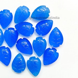 Calcedonia Azul Natural en Forma de Hoja, Tallada a Mano, Piedra Preciosa de 14mm, Piedra Suelta Tallada para Joyería, Precio al por Mayor, Suministro a Granel - Product Image 6
