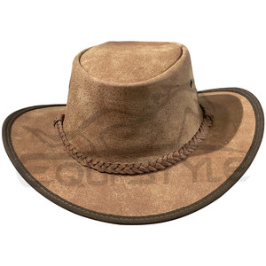 Brown Leather Cowboy <b>Hat</b> Braided <b>Band</b> Western <b>Hat</b> for Travel Fishing Low MOQ Outdoor Cowboy <b>Hats</b> - Product Image 3