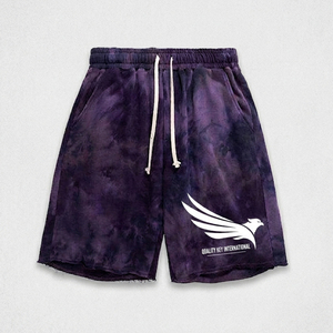 Shorts Tie-Dye de Haute Qualité avec Impression Personnalisée, Décontractés, Taille à Cordon, Style Urbain, Sportif, Coupe Droite - Product Image 5