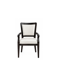 Fauteuil en bois traditionnel avec assise et dossier rembourrés en tissu pour salle à manger, usage domestique, 50x50x97CM - Product Image 1