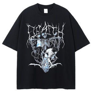ผู้ผลิตเสื้อยืดเจอร์ซีย์วินเทจแบบฟอกสี เสื้อโอเวอร์ไซส์สตรีทแวร์ พิมพ์ลายแบบ DTG DTF  ฟอกสีแบบแอซิดวอช สไตล์อนิเมะ ยืดหยุ่นได้ - Product Image 6