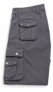 Pantaloncini Cargo da <span class=keywords><strong>Uomo</strong></span> Grigi a Vita Media con Coulisse, <span class=keywords><strong>Bermuda</strong></span> Casual in Tela 100% Cotone, Traspiranti con Tasche - Product Image 3