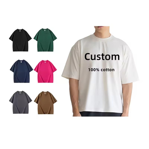 Camiseta Blanca Personalizable con Logotipo, Camiseta de Algodón Lavado Oversize para Hombre, Cuello Redondo, Camiseta Blanca al por Mayor, Camiseta de Manga Corta - Product Image 1