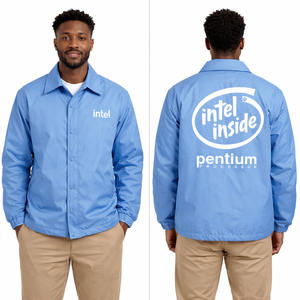 Veste matelassée imperméable à col montant, style moderne, pour l'entraînement en extérieur, avec logos imprimés sur le devant - Product Image 5