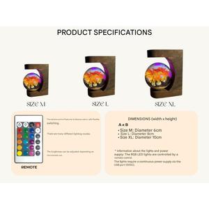 Epoxy Resin Decorative <b>Night</b> <b>Light</b>, Immortelle-Shaped, Spherical, 16-Color Rgb <b>Led</b> <b>Light</b> - Product Image 5