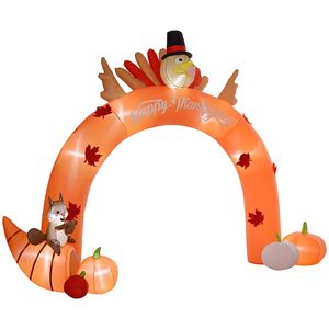 Arco Gonfiabile con Luci LED a Tema Tacchino per il Ringraziamento, 3 Metri, Decorazione da Giardino per Festività - Product Image 1