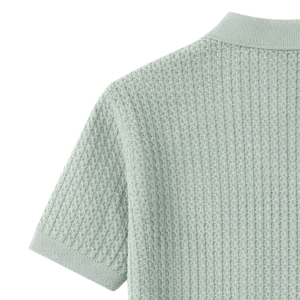 Polo de Punto para Hombre, Manga Corta, Algodón Texturizado, Corte Ajustado, Casual, Elegante, Ropa de Verano, Transpirable, Venta al Por Mayor - Product Image 4