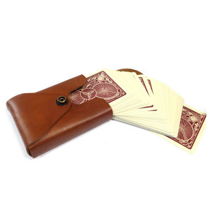 Porte-cartes personnalisé en cuir véritable, porte-cartes de poker, porte-paquet de cartes, porte-cartes de poker - Product Image 1