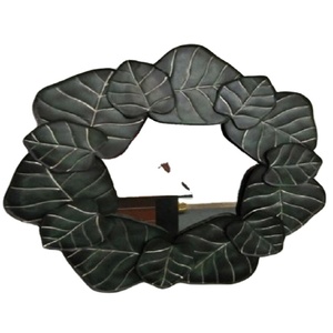 Best Selling Dark Green Iron <b>Leaf</b> Mirror Irregular <b>Wall</b> Mirror by Medieval Edge at an affordable wholesale price - Product Image 1