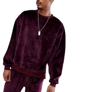 New Long Sleeve Active Jogger Suit Training Sweatsuit Men Fitted Velour Hooded Velvet Tracksuit - Product Image 3