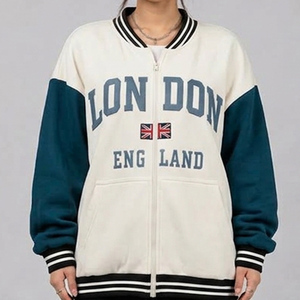 Chaqueta Varsity Personalizada de Moda para Mujer, Chaqueta Bomber de Béisbol con Botones a Presión, Estilo Universitario, Ropa Casual de Calle de Primera Calidad - Product Image 1
