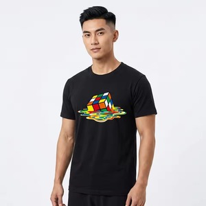 Custom 220g GSM Blank <b>Box</b> Tee T-shirt Men <b>Drop</b> Shoulder Loose Fit 100% Premium Cotton Short Sleeve Formal Canvas Fabric - Product Image 5