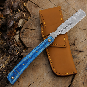 Navaja de Afeitar Recta Vintage Luminex Impex con Mango de Concha de Abulón y Acero al Carbono, Lista para Usar en Barberías y Salones - Product Image 5