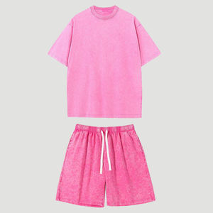 Ensemble deux pièces personnalisé de haute qualité pour homme : T-shirt à manches courtes et short, style streetwear d'été, 100 % coton, séchage rapide, coupe oversize - Product Image 1